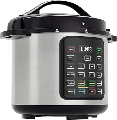 DUMOS 16-in-1 Electric Pressure Cooker 8 QT Stainless Steel Multi Cooker Electric for Pressure, Rice, Steamer, Yogurt Maker, Slow Cook, Black