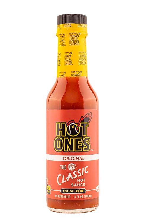 Hot Ones The Classic Hot Sauce Made With Natural Ingredients & Strong Flavors From Organic Chile De Arbol Peppers, 5 fl oz Bottle (1-Pack)