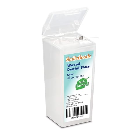 SmileGoods Waxed Dental Floss, 200 Yards, Mint Flavored