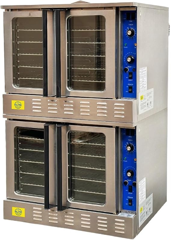 Commercial Electric Convection Oven, ETL Double Deck 3 Phase 208V, 20,000 Watts, Restaurant Kitchen Bakery