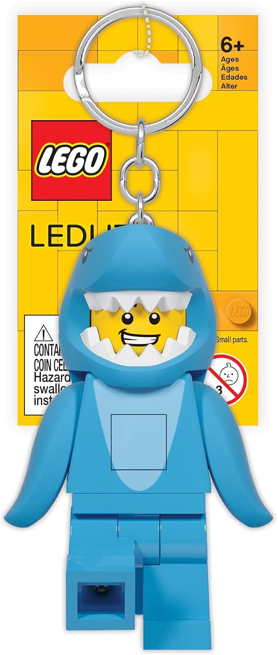 LEGO Keychain Light - Shark Suit Guy (KE155H), Extra-Large 3 Inch Tall | LED Lights, Extra-Large, 76mm Tall