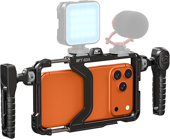 Universal Phone Cage, Smartphone Video Rig Kit with Handles, All-in-One Mobile Video Kit, Quick Release Universal Phone Video Rig Kit, Handheld Filmmaking Vlog Case Stabilizer for Videomaker