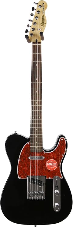 Squier by Fender Electric Guitar FSR Affinity Series Telecaster Tortoise Shell Pickguard Black/Laurel