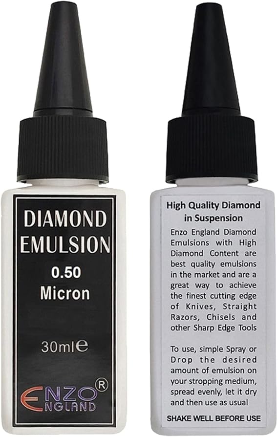 Poly Diamond Stropping Emulsion Suspension Abrasive Lapping Fluid Premium Stropping Diamond Emulsion Sharpening Knifes Razor (0.50 Micron)