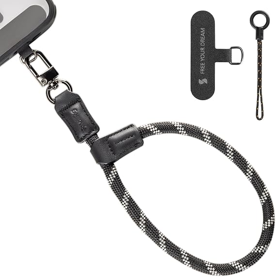SMALLRIG Adjustable Phone Wrist Strap, 38cm Leather & Nylon Wrist Strap for iPhone, for Samsung