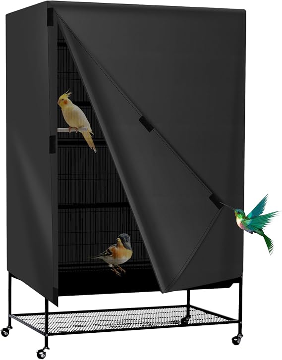 Bird Cage Cover, Heavy Duty & Waterproof, Fade-Resistant, Universal Pet Cage Cover for Night for Cats, Mink, Totoro, Parakeet, Parrot and Small Animals, 33 x 23 x 40 Inch