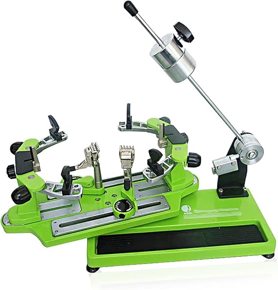Tennis Stringing Machine, 6-Point Fixed Racket Stringer, Badminton Restring Tool with Racquet Rotation & Anti-Slip Pull Wire for Precision Stringing
