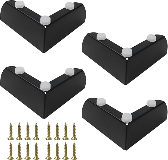 4PCS 2Inch Black Metal Furniture Legs, Modern Sofa Legs Dresser Legs Cabinet Legs, Heavy Duty Furniture Replacement Feets for Cabinet Bed Cupboard Sofa Couch