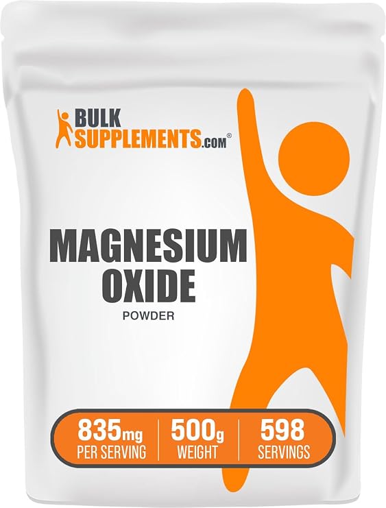 Magnesium Oxide Powder - Magnesium Oxide Supplement, Mineral Supplement - Food Grade & Gluten Free, 835mg per Serving, 500g (1.1 lbs) (Pack of 1)