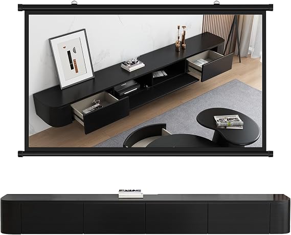 Floating TV Cabinet, Modern Black, 120x20x24CM, TV Stand