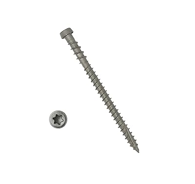 Coated Composite Deck Screws #10 x 2-34, Self Tapping Wood Screws and Deck Screws with Torx T20 Star Drive, Type 17 Point, Flat Head, 1 Free Bit Included Gray, 350, by YYL FASTENER