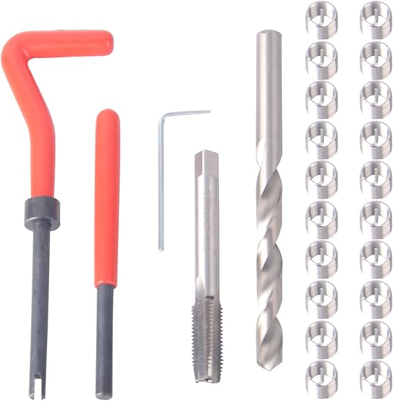 DAYUAN Thread Repair Kit M8x1.25mm Helicoil Restoring Thread Repair Tools Wire Insert Kit Compatible Hand Tool Set for Auto Repairing