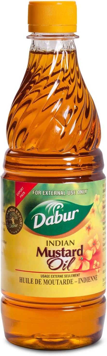 Dabur Kachi Ghani Mustard Oil for Hair, Indian Mustard Oil for Skin, 1000ml | Mustard Oil for Hair Growth, Skin, Body Massage, Natural Pure Mustard Seed Oil for Hair, Mustard Seed Oil Not for Cooking