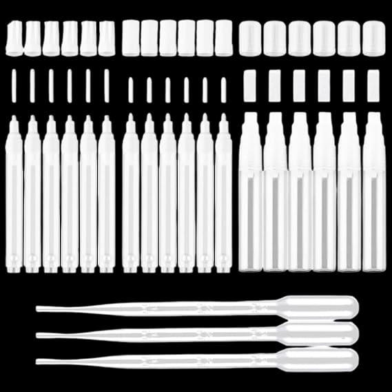 21 Pcs Refillable Acrylic Paint Markers Empty Pens Dropper 3 Sizes