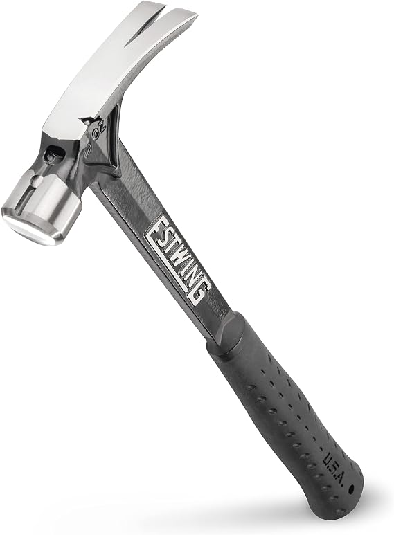 ESTWING Ultra Series Hammer, 15oz Smooth Face, Black Grip, EB-15S | Made in USA, Magnetic Nail Starter, Rip Claw Versatility, Forged In One Piece, Patented Shock Reduction Grip