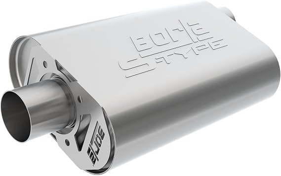 BORLA 400843 CrateMuffler for Chevrolet Small Block High Output 350/383/ 406 CID V8 3" Offset/Center 14" x 4.35" x 9.10" Body S-Type.
