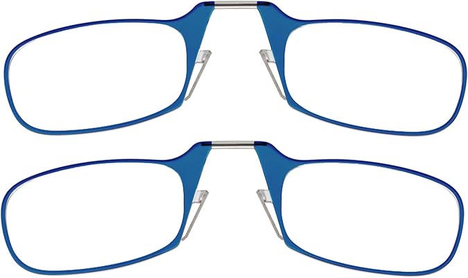 ThinOptics Readers Rectangular Reading Glasses, 2 Pack-Blue, 44mm + 2.5