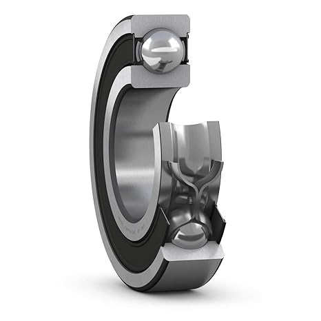SKF RLS 8-2RS1 Radial Bearing, Single Row, Deep Groove Design, ABEC 1 Precision, Double Sealed, Contact, Normal Clearance, Steel Cage, Inch, 1" Bore, 2-1/4" OD, 5/8" Width, 8800lbf Static Load Capacity