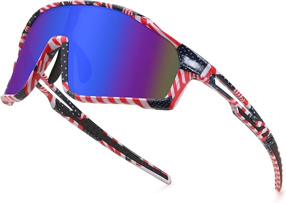 Karsaer Sports Sunglasses for Men and Women Youth Oversized Glasses for Cycling Running Baseball
