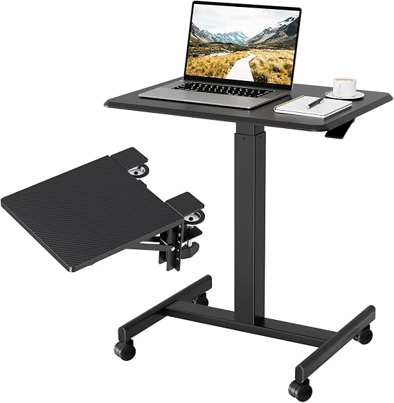 BONTEC Mobile Standing Desk and Extender Tray