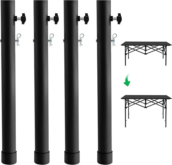 4 Pack Folding Table Leg Extenders Riser 4 Adjustable Level(3.6-13")