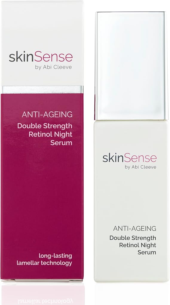 SkinSense Anti-Ageing 0.6% Double Strength Retinol Serum 30ml, Night Time Serum for Face, Retinol Cream High Strength for Face, Retinol Face Cream Women