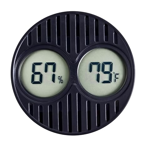 CIGAROL Mini Digital Hygrometer & Thermometer for Humidors Indoor/Outdoor Temperature & Humidity Gauge for Greenhouse, Incubator, Reptile Terrarium & Jars, F/C(Pack of 1)