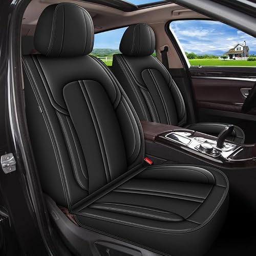 Seat Covers Full Set Fit for ChevroletChevy Blazer 2019-2024 2025 2026 Faux Leather Car Seat Cover Waterproof Automotive Seat Cushion Protectors Compatible Airbag 5 Seats, Black