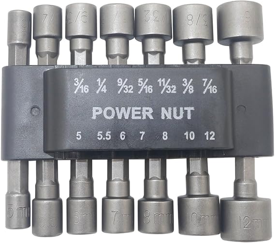 1/4'' Driver Hexagon shank Power Nuts Driver Drill Bit Tools Socket Wrench Set 14-pieces