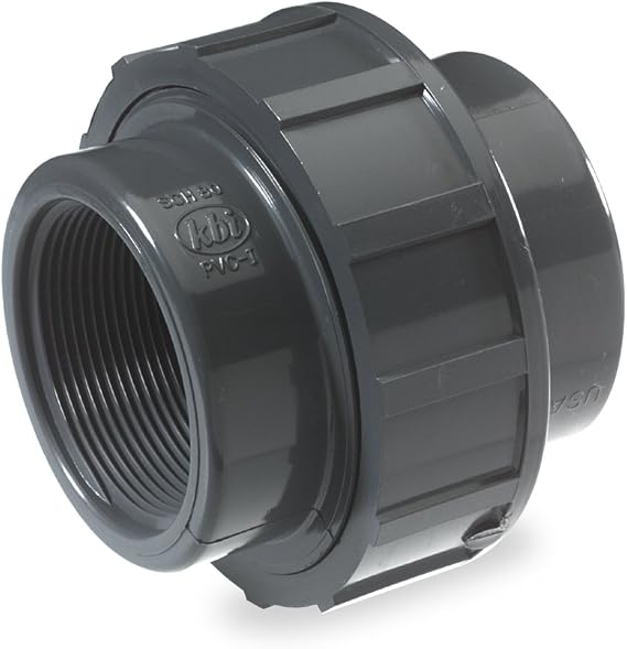 NDS U-2000-T Pipe Union, 2 in, FPT, 4 in L, SCH 80, 150 Psi, PVC, Gray, 2 Inch, Grey
