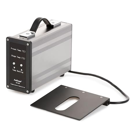 AmScope TCS-200 Microscope Stage Precise Temperature Control Slide Warmer | Compound Biological Microscope