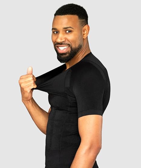 Curveless Men's Posture Corrector T-shirt | Anti Back Pain | Straightens Back and Shoulders | Compression | Undershirt | Short sleeves