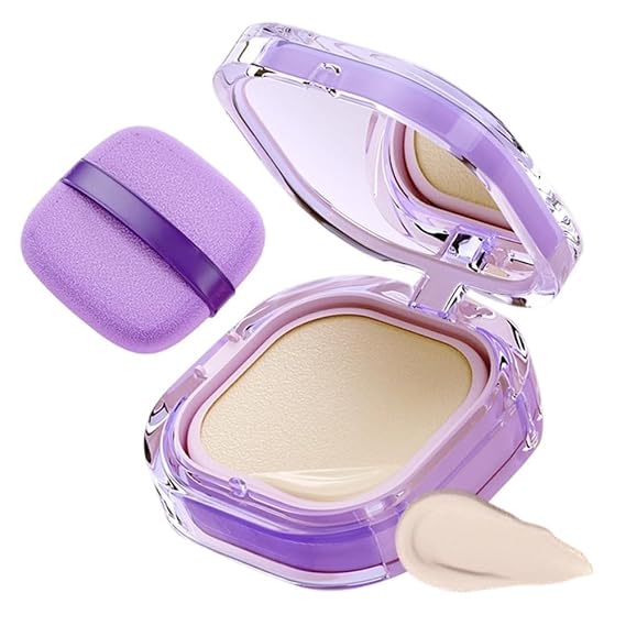 Full Coverage Creamy Foundation, 2026 New 24h Long-Lasting Waterproof Matte Finish, High Coverage Blemish-Free Base for All Skin Types Compact Travel-Friendly (Ivory)