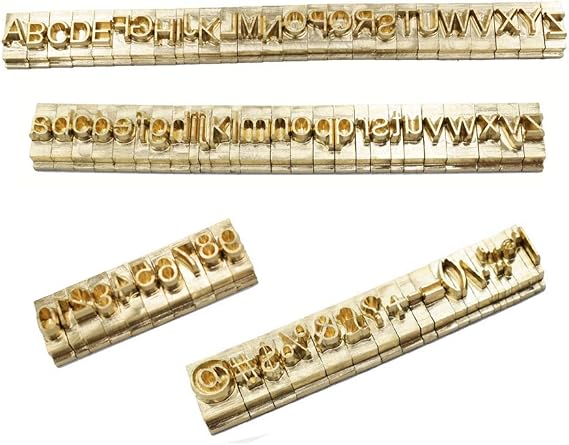 Brass Stamping Die Mold Flexible Letters Numbers Alphabets Symbols DIY Die Stamp Mold for Hot Foil Stamping Machine (Arial)