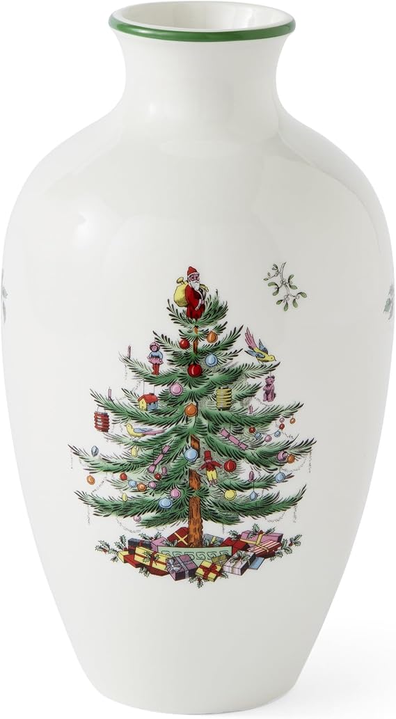 Spode Christmas Tree Christmas Tree Posy Vase - 10"