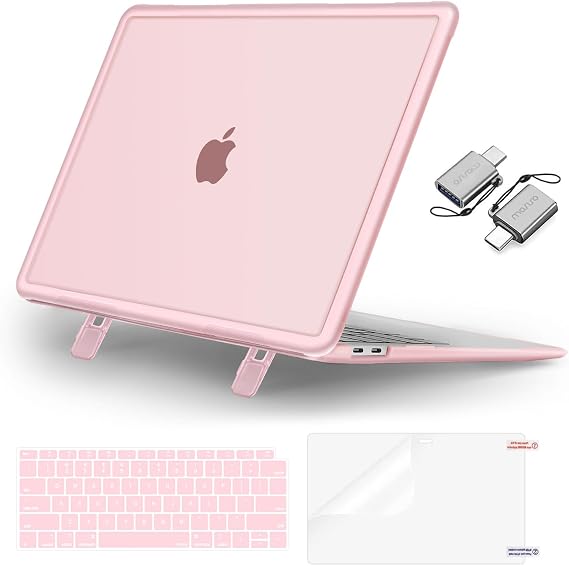 MOSISO Compatible with MacBook Air 13 inch Case M1 2022-2018, Pink