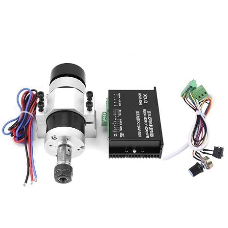 Brushless Motor High Speed CNC Spindle Motor with Driver and Clamp for Fan Control System, ER16 DC 48V 500W