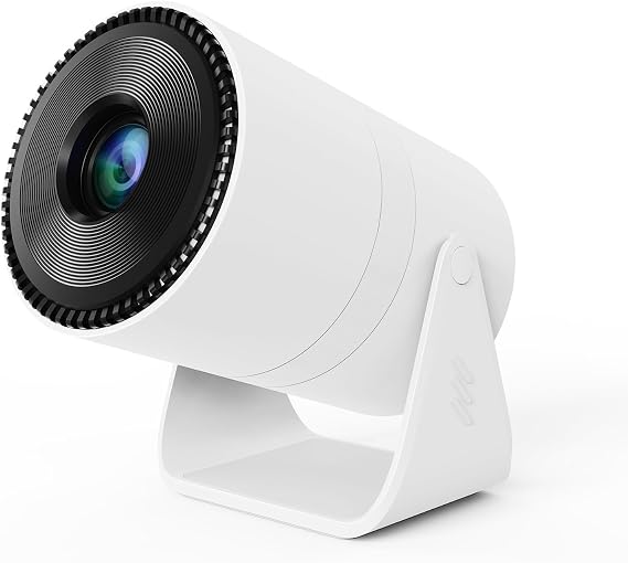 Mini Projector with WiFi and Bluetooth, Support Portable Projector 4k 1080P HD, Auto Keystone Correction, 180 Rotatable, Compatible with TV Stick/HDMI/USB/Smartphone/Laptop, White X6