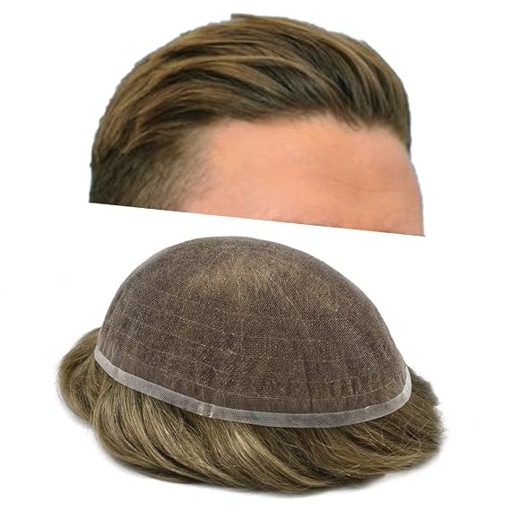 Hair Replacement For Mens Toupee Full Lace Hair Pieces For Men Hairpieces And Toupees Protesis Capilar Para Hombre8''X10'' #7ASH Light Ash Brown 100% Light Medium Density