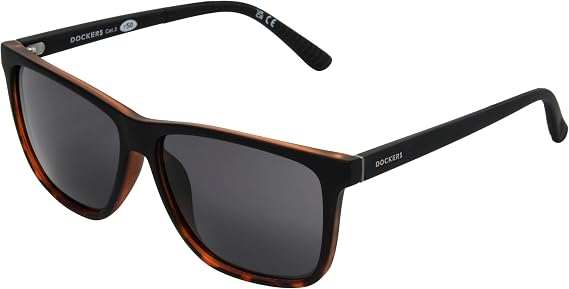 Dockers Men's ABEL Sunglasses Way, Black/Tortoise, 56.9mm