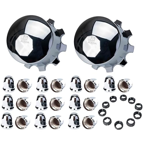 Alcoa 077188DT Rear Hub Cover Kit - Chrome ABS, Clamp-On System for 10-Hole 10x285.75mm Hub-Piloted 22.524.5 Wheels - Includes 2 Hub Covers, 20 Clamp-On Lug Covers, Wrench