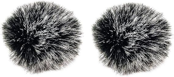 Lavalier Wind Muff 2 Pack Lapel Microphone Windscreen Muff Outdoor Furry Lav Windscreen Windproof Wind Screen (1cm)