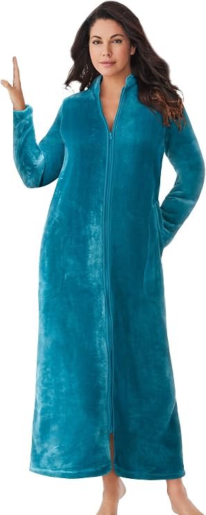 Dreams & Co. Plush Zip-Front Robe