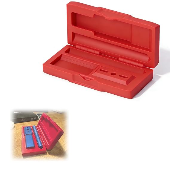 Travel Case for Henson AL13 Razor, Clamshell Protective Storage Case with Blade Compartment (Red)