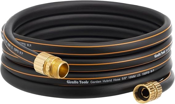 Giraffe Tools Garden Hose 5/8", 15ft Short Garden Hose | Custom Length, No Kink, Flexible, Leakproof Water Hose, 600 Burst PSI