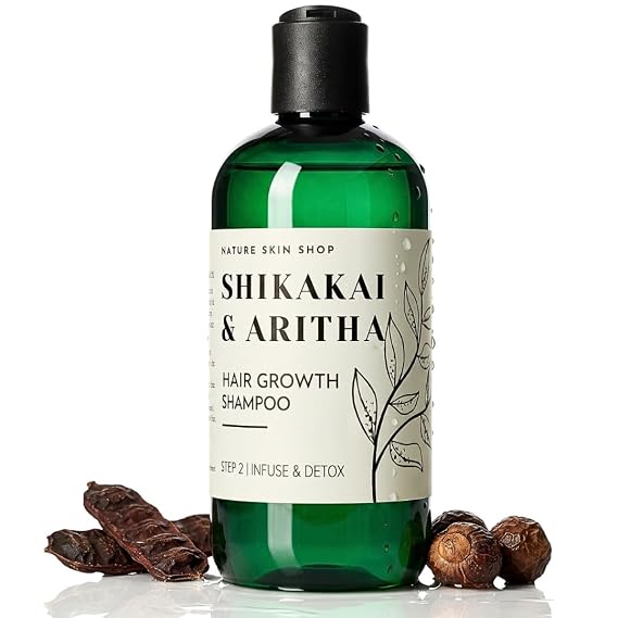Ayurvedic Shampoo with Shikakai, Aritha & Brahmi, Natural Cleanser for Hair Growth and Scalp Health, Sulfate-Free, Controls Hair Fall & Dandruff