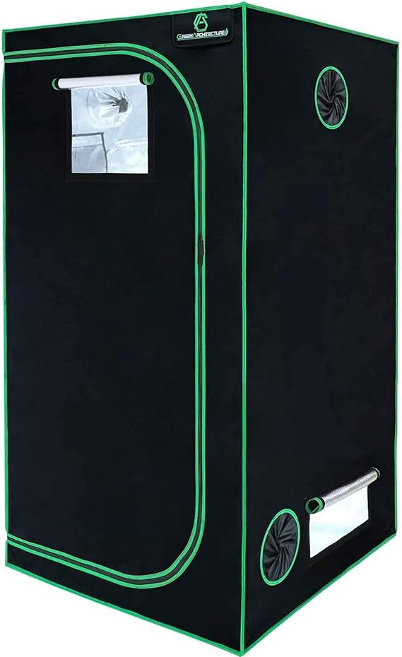 GA Grow Tent 60x60x120CM(24''x24''x48'') Reflective Mylar Hydroponic Grow Tent with Observation Window and Waterproof Floor Tray for Indoor Plant Growing 2'x2'