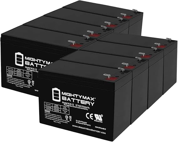 Mighty Max Battery 12V 9Ah SLA Battery Replacement for BB SH1228W - 8 Pack