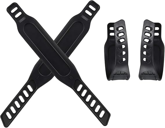 1 Pair Adjustable Exercise Bike Pedal Straps, Stationary Bike Foot Straps Replacement, Universal for Bicycle Stationary Cycle Spinning Bike Home or Gym, Two Sides Slots