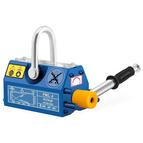 Mxmoonant 880lb Permanent Magnetic Lifter Magnet Lifting Hoist w/Handle | 400kg Capacity, Blue, 2.5X Safety Factor, Heavy Duty for Suction Steel Iron Sheet Block